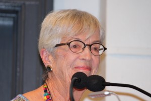 Ann Elizabeth Carson reads at the October 21 launch of Laundry Lines, A Memoir in Stores and Poems