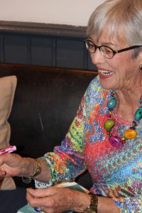 Ann Elizabeth Carson signs books at the October 21 launch.